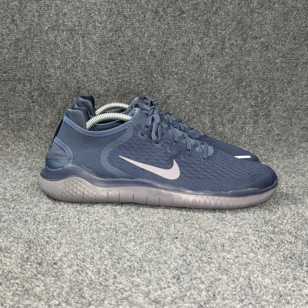 Nike Free RN 2018 Running Shoes Men's 12 Thunder Blue Gunsmoke Grey Athletic Run